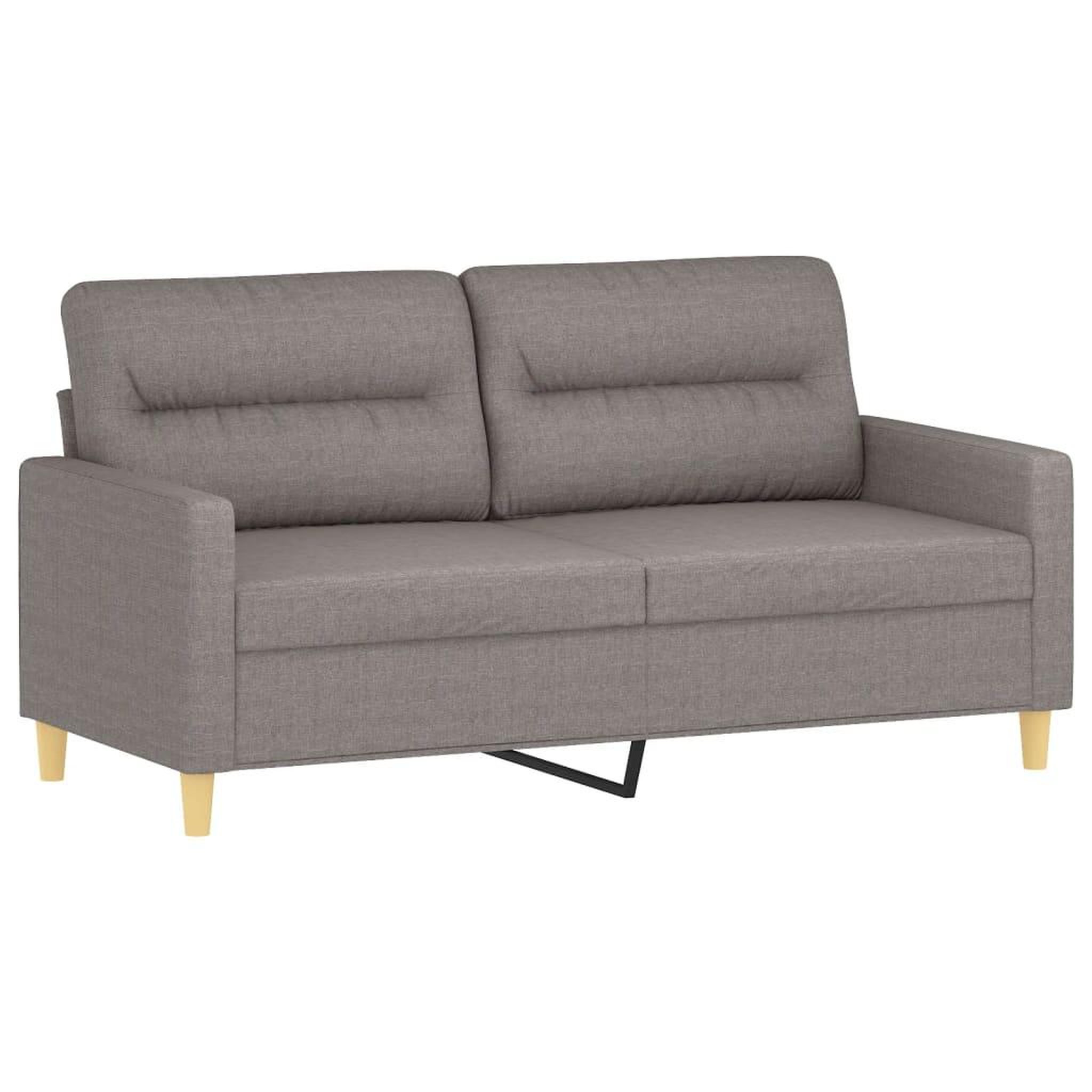Voir la diapositive 4 : VIDAXL Ensemble de canapes 2 pcs avec coussins taupe tissu