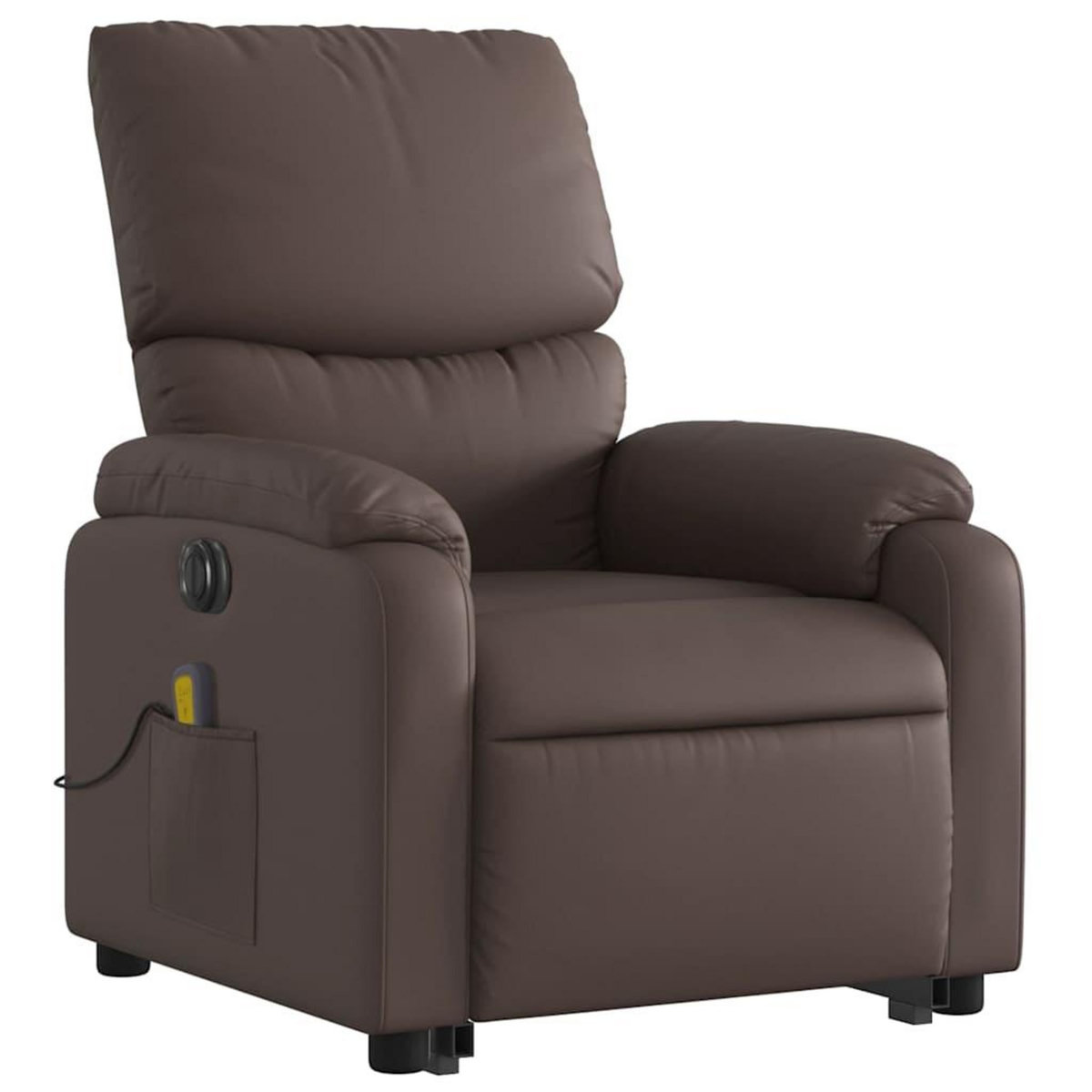 VIDAXL Fauteuil inclinable de massage electrique marron similicuir