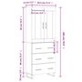 Voir la diapositive 6 : VIDAXL Buffet haut Sonoma gris 69,5x34x180 cm Bois d'ingenierie