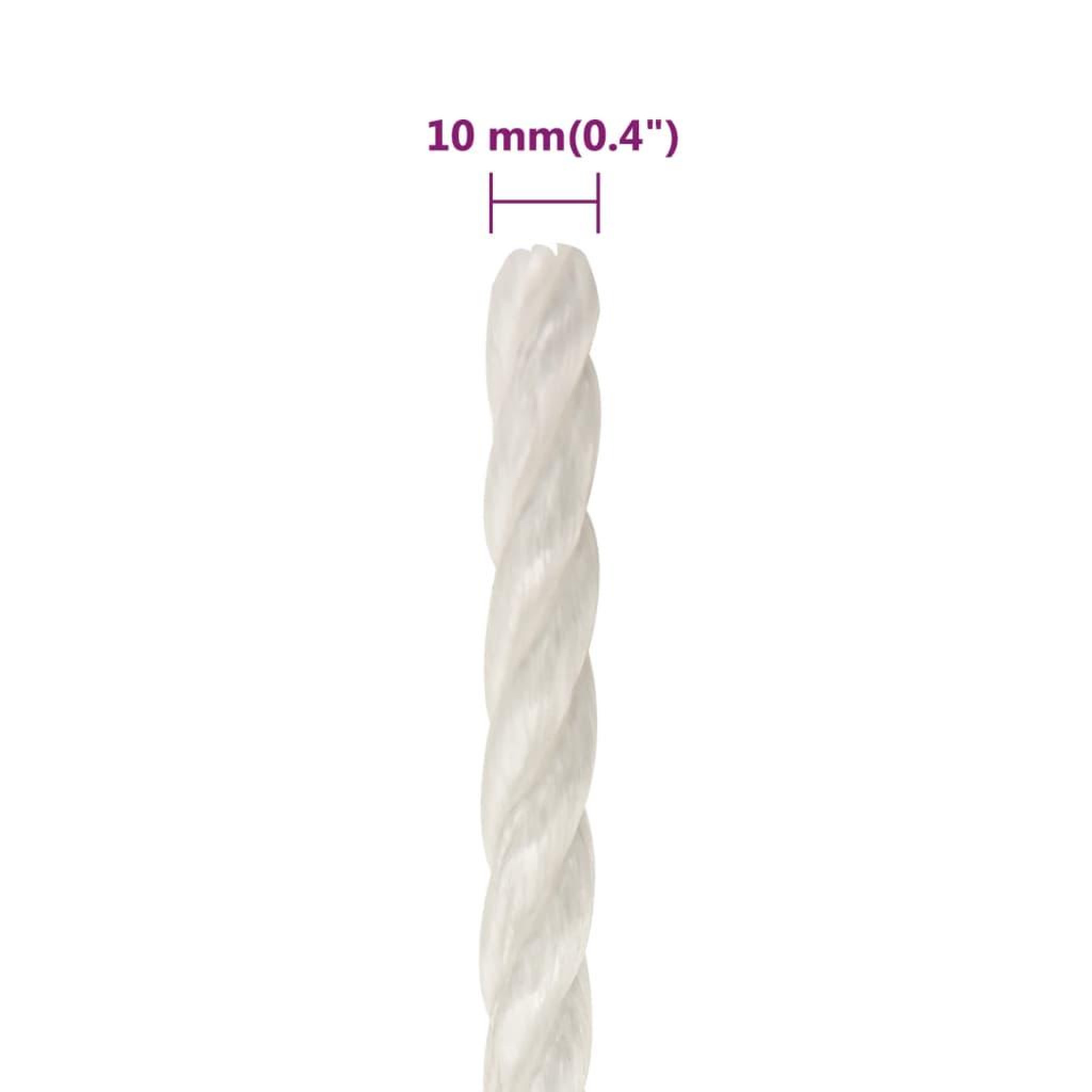 Voir la diapositive 6 : VIDAXL Corde de travail Blanc 10 mm 25 m polypropylene