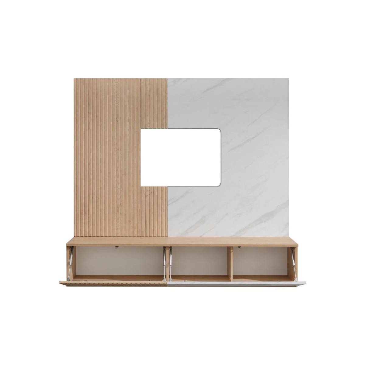 Paris Prix Ensemble Meuble TV  Kip  160cm Blanc & Naturel