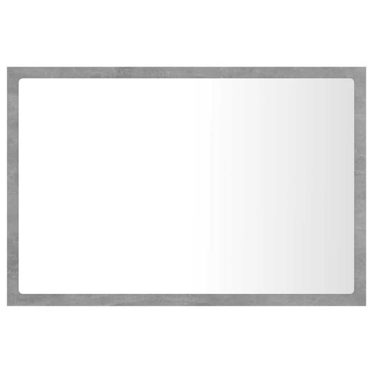 VIDAXL Miroir a LED de salle de bain Gris beton 60x8,5x37 cm Acrylique