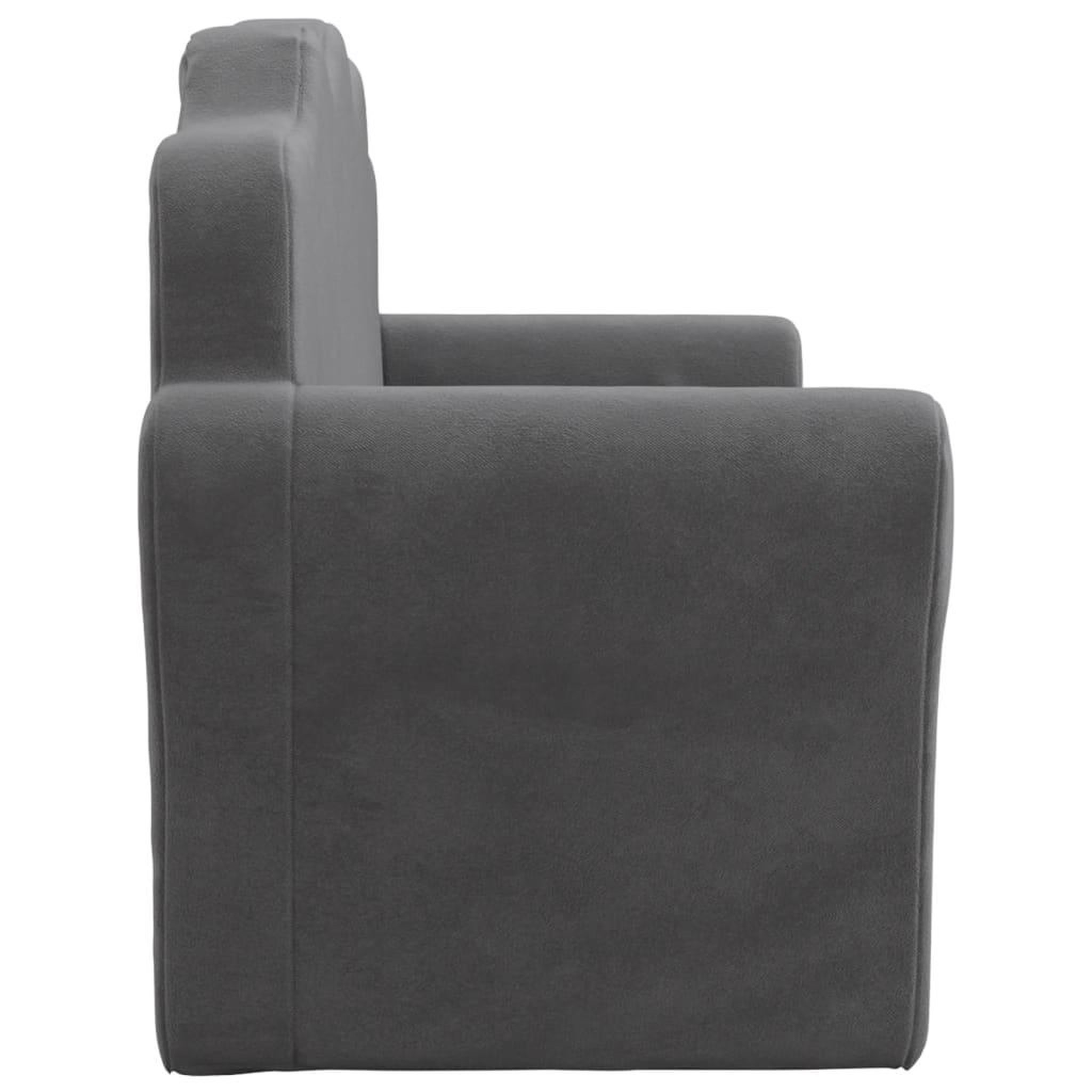 Voir la diapositive 4 : VIDAXL Canape pour enfants 2 places anthracite peluche douce