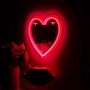 Voir la diapositive 3 : Paris Prix Miroir LED Effet Néon  Cœur  30cm Rouge