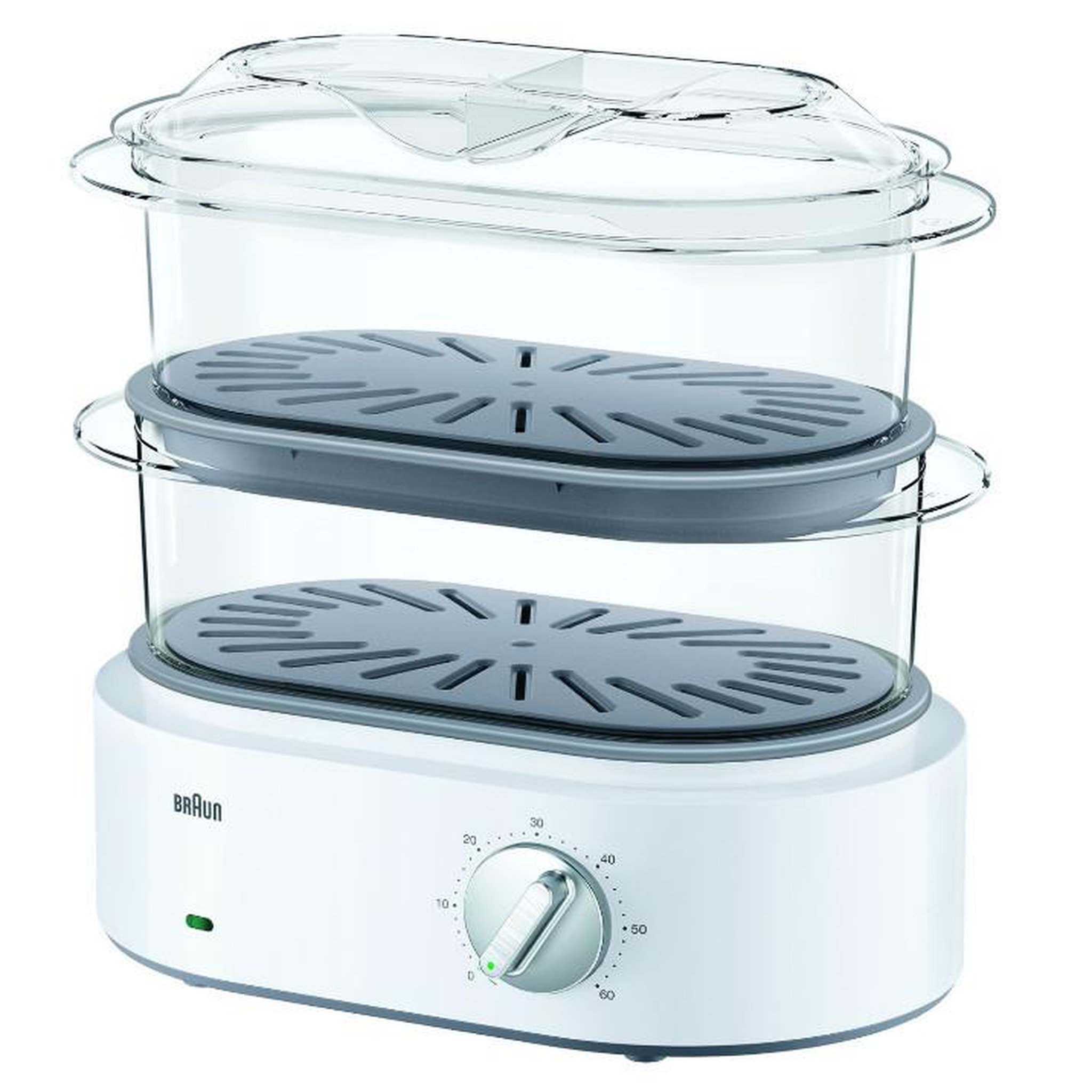 Voir la diapositive 3 : BRAUN Cuiseur vapeur 2 paniers 850w blanc - fs5100wh