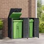 Voir la diapositive 3 : VIDAXL Rangement a roulettes pour poubelles pour 2 bacs anthracite