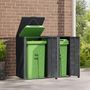 Voir la diapositive 3 : VIDAXL Rangement a roulettes pour poubelles pour 2 bacs anthracite