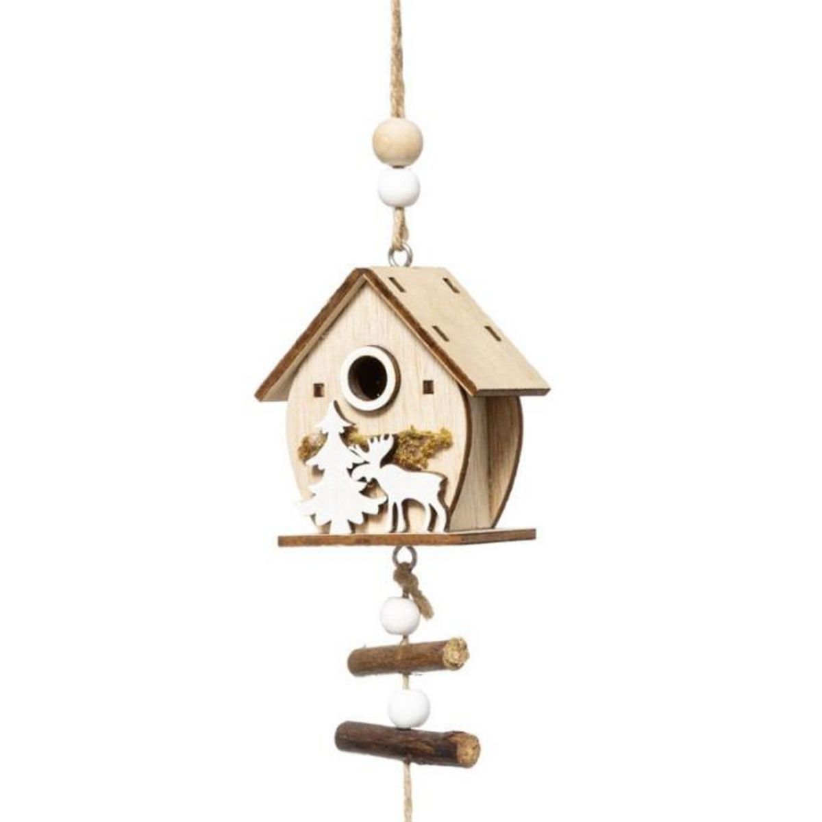 FEERIC LIGHT & CHRISTMAS Guirlande de Noël Maison & Cerf  Glacé  150cm Naturel