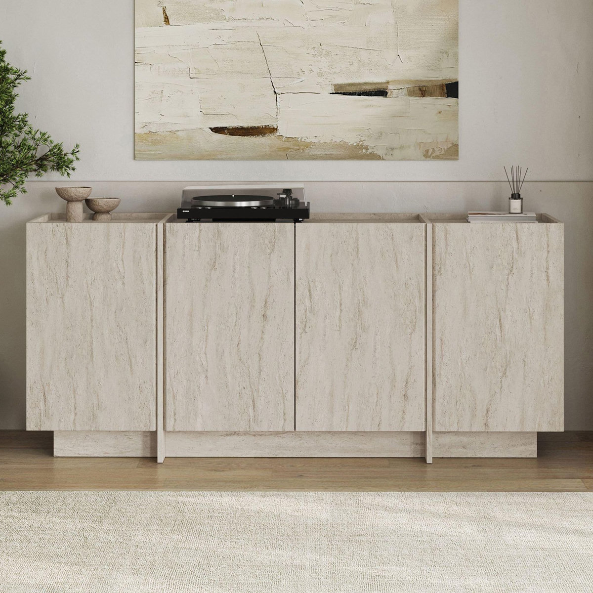Habitat et Jardin Buffet en bois  Dorma  - 180 x 45 x 80 cm - Travertin
