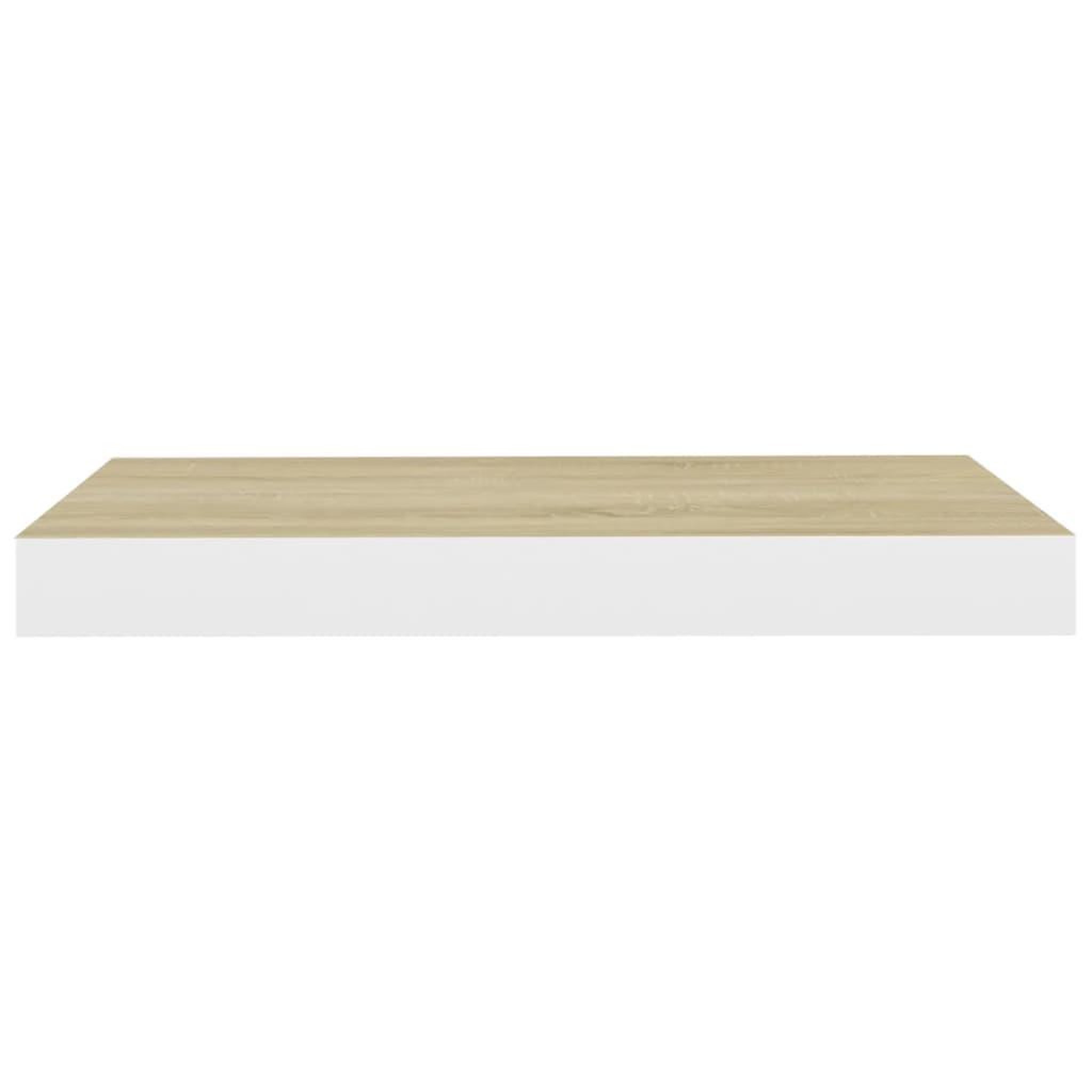 Voir la diapositive 4 : VIDAXL Etagere murale flottante chene et blanc 50x23x3,8 cm MDF