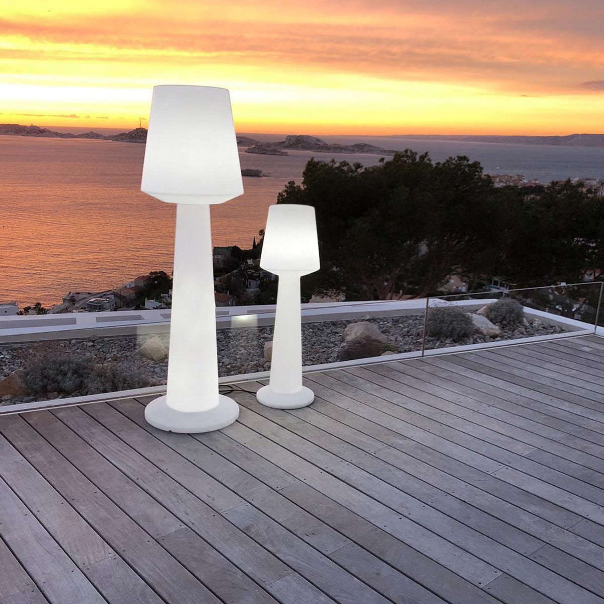 Lumisky Lampadaire ext filaire AUSTRAL Blanc Polypropylène H110CM