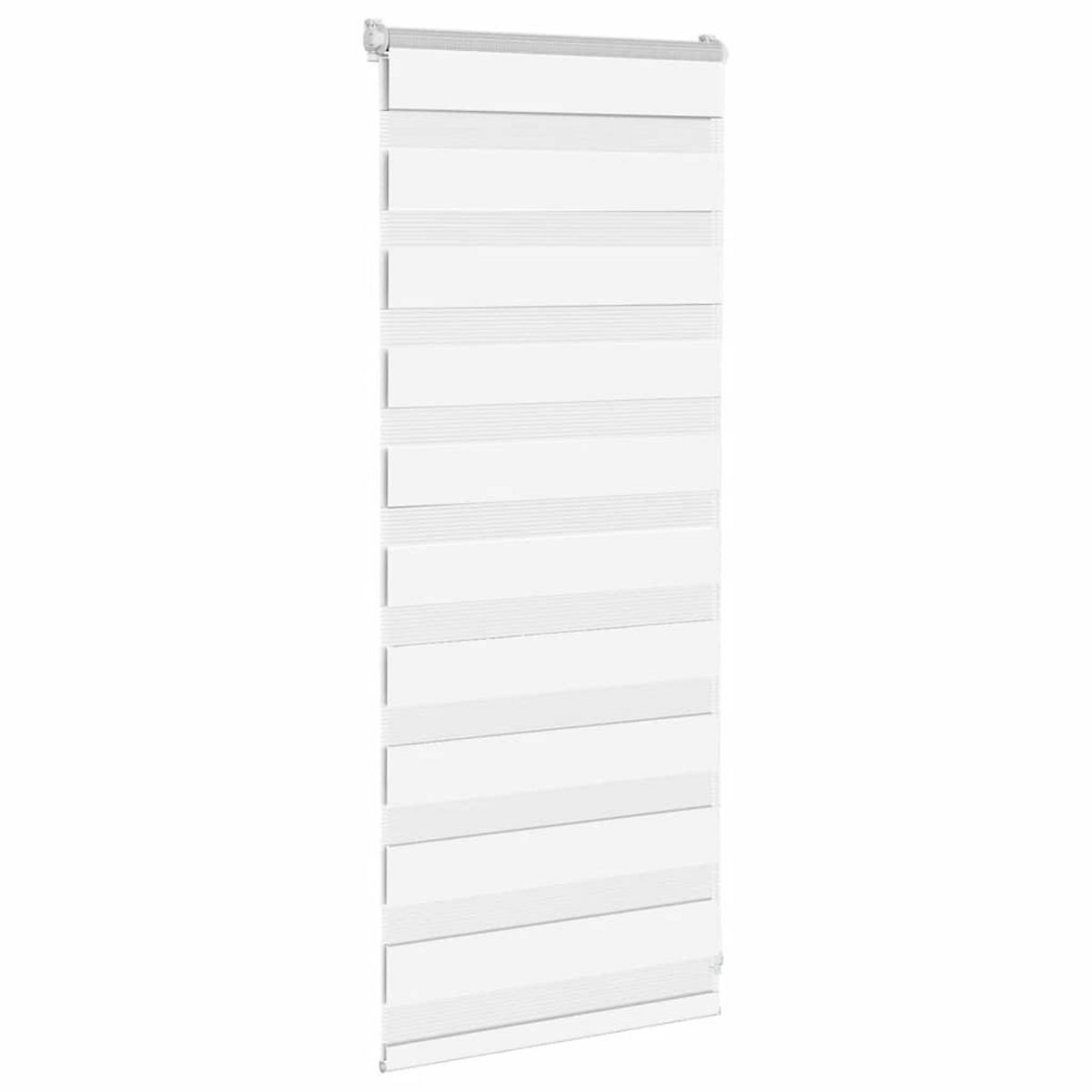 VIDAXL Store zebre blanc 55x100 cm largeur du tissu 50,9 cm polyester