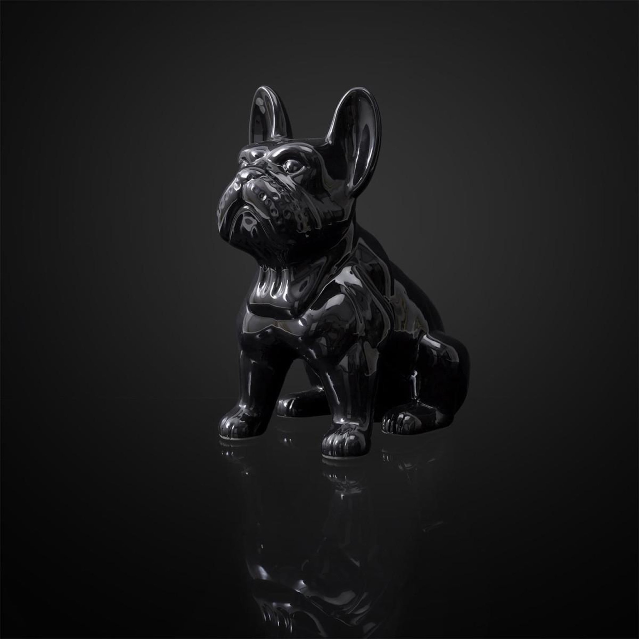 Voir la diapositive 4 : The Home Deco Factory Statuette déco en céramique  bulldog  30cm noir
