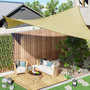 Voir la diapositive 2 : OUTSUNNY Voile d'ombrage carré 3 x 3 m polyéthylène haute densité résistant aux UV coloris sable