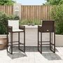 Voir la diapositive 3 : VIDAXL Tabourets de bar jardin coussins lot de 2 marron resine tressee