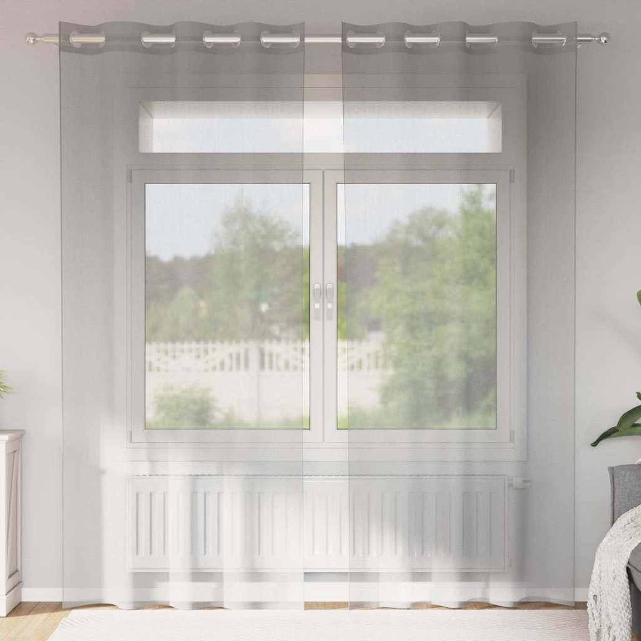 VIDAXL Rideaux en voile avec œillets 2 pcs gris clair 140x245 cm