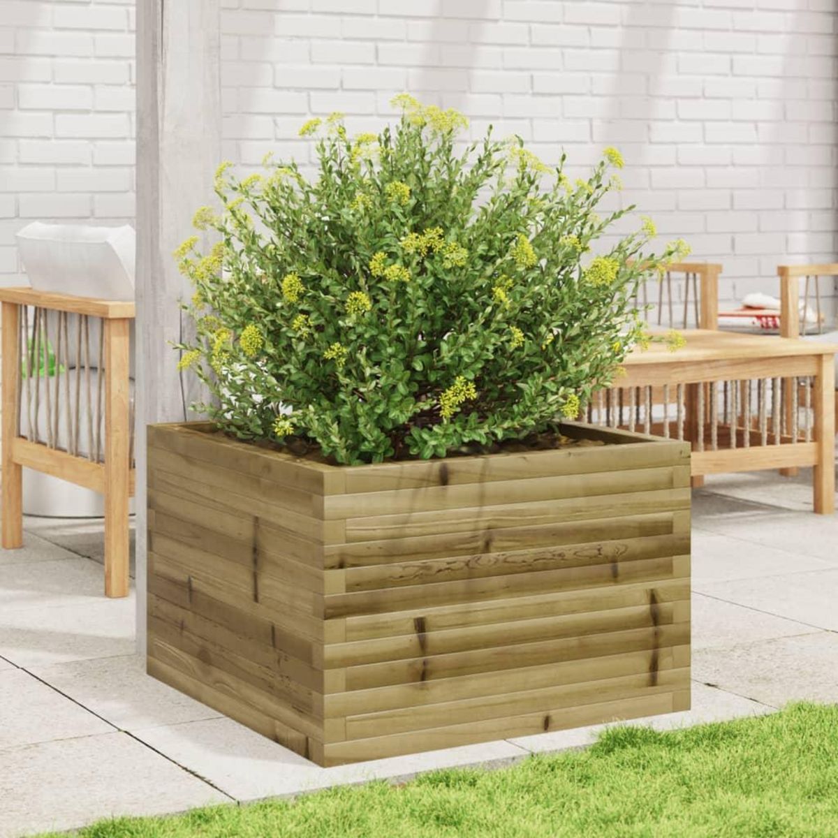 VIDAXL Jardiniere 70x70x45,5 cm bois de pin impregne