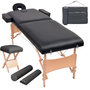 Voir la diapositive 1 : VIDAXL Table de massage pliable et tabouret 10 cm d'epaisseur Noir