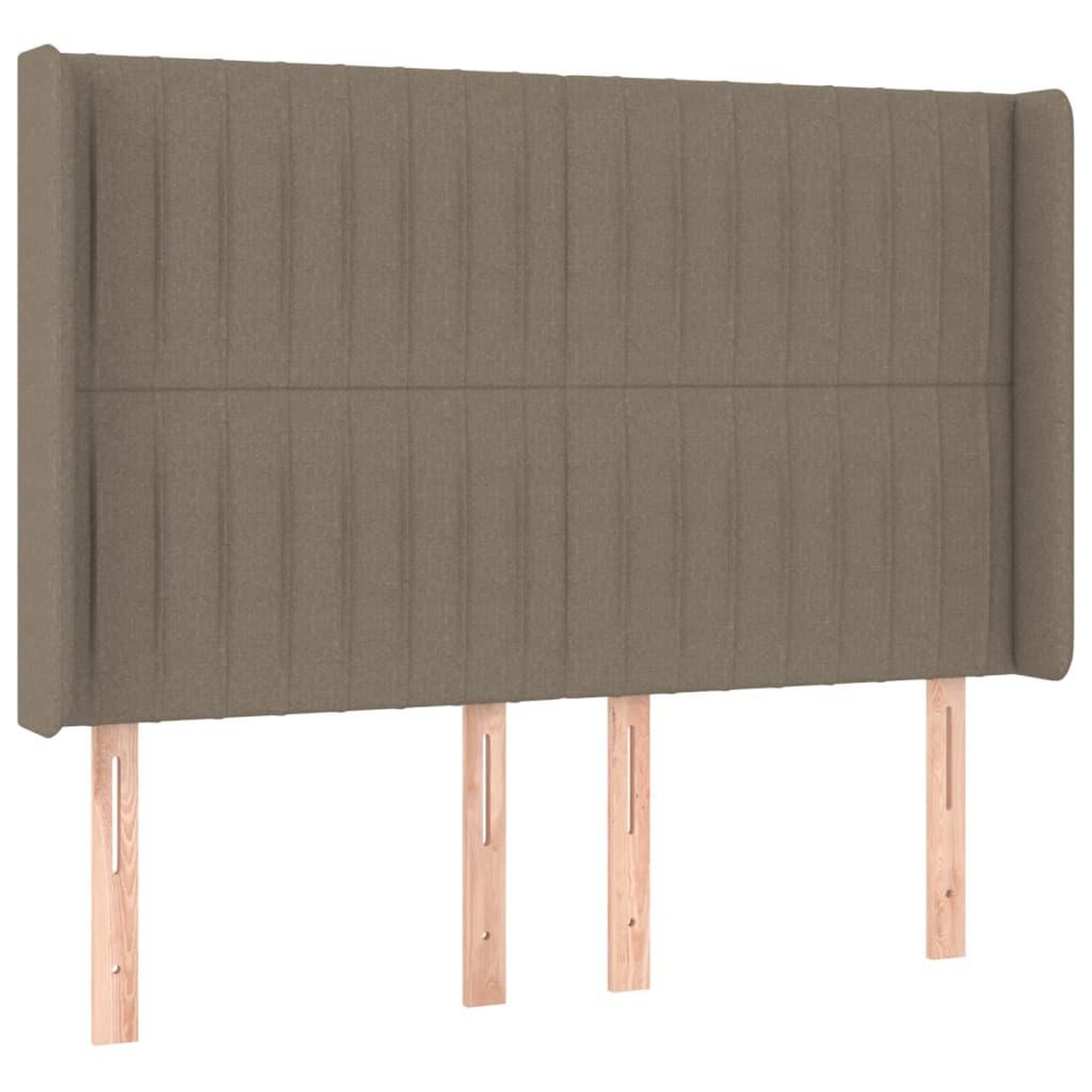 Voir la diapositive 2 : VIDAXL Tete de lit avec oreilles Taupe 147x16x118/128 cm Tissu