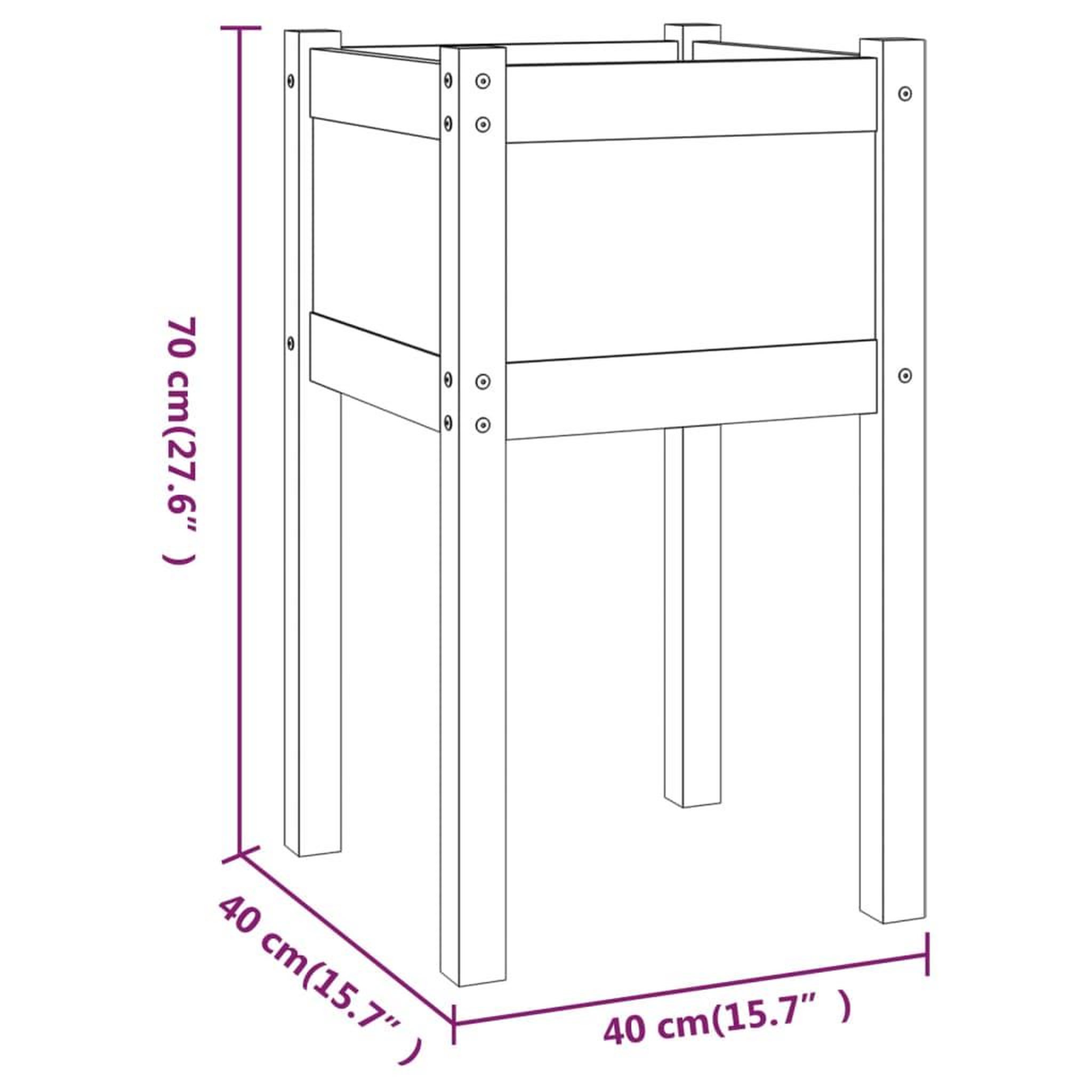 Voir la diapositive 6 : VIDAXL Jardinieres d'exterieur 2 pcs 40x40x70 cm bois de pin massif