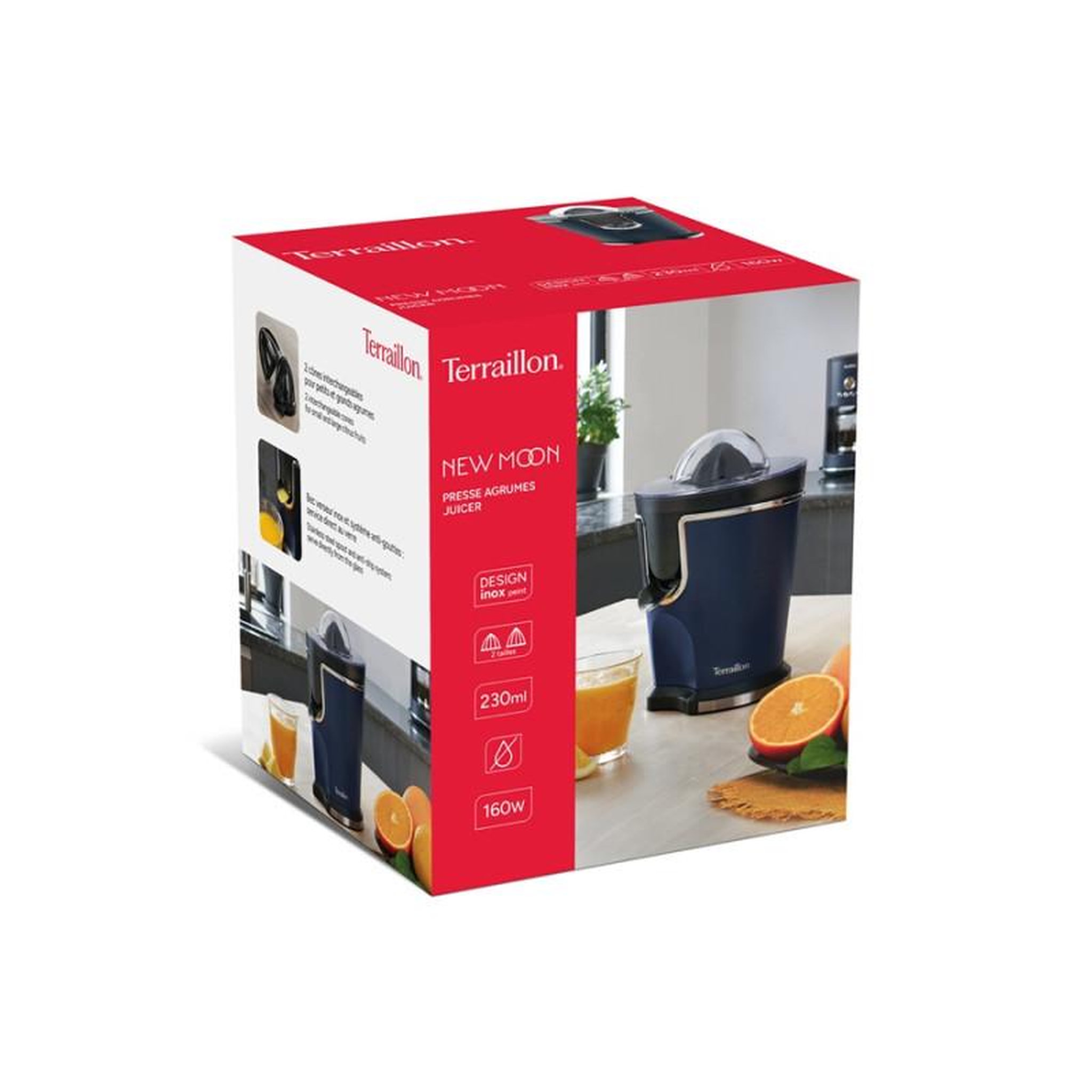 Voir la diapositive 6 : Terraillon Presse agrumes 160w bleu nuit - 15472