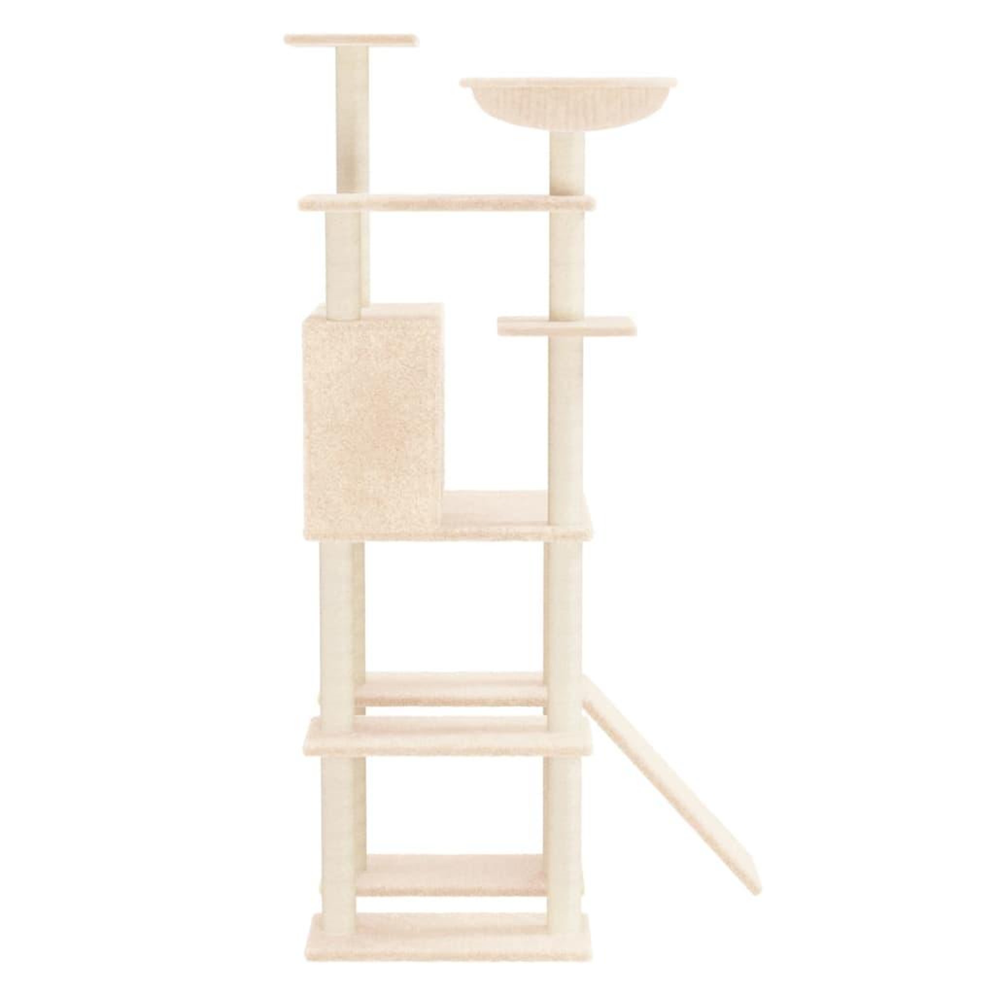 Voir la diapositive 4 : VIDAXL Arbre a chat avec griffoirs en sisal Creme 166 cm