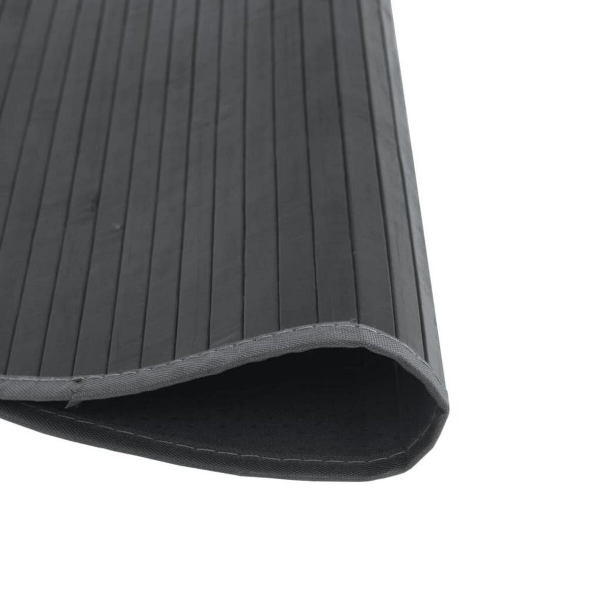 VIDAXL Tapis rond gris 80 cm bambou