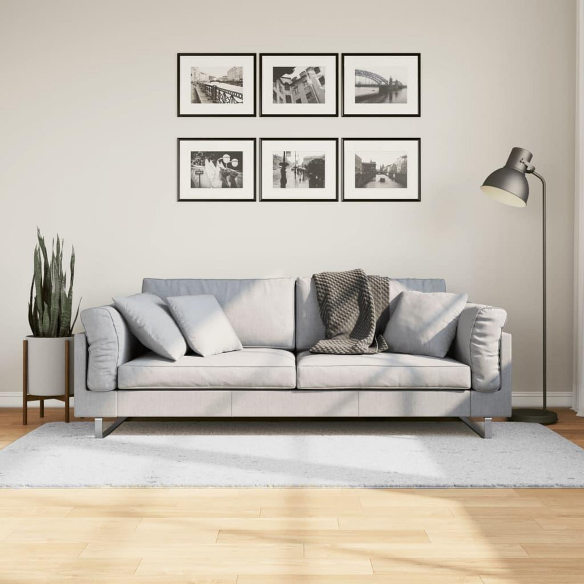 VIDAXL Tapis OVIEDO a poils courts gris 100x200 cm