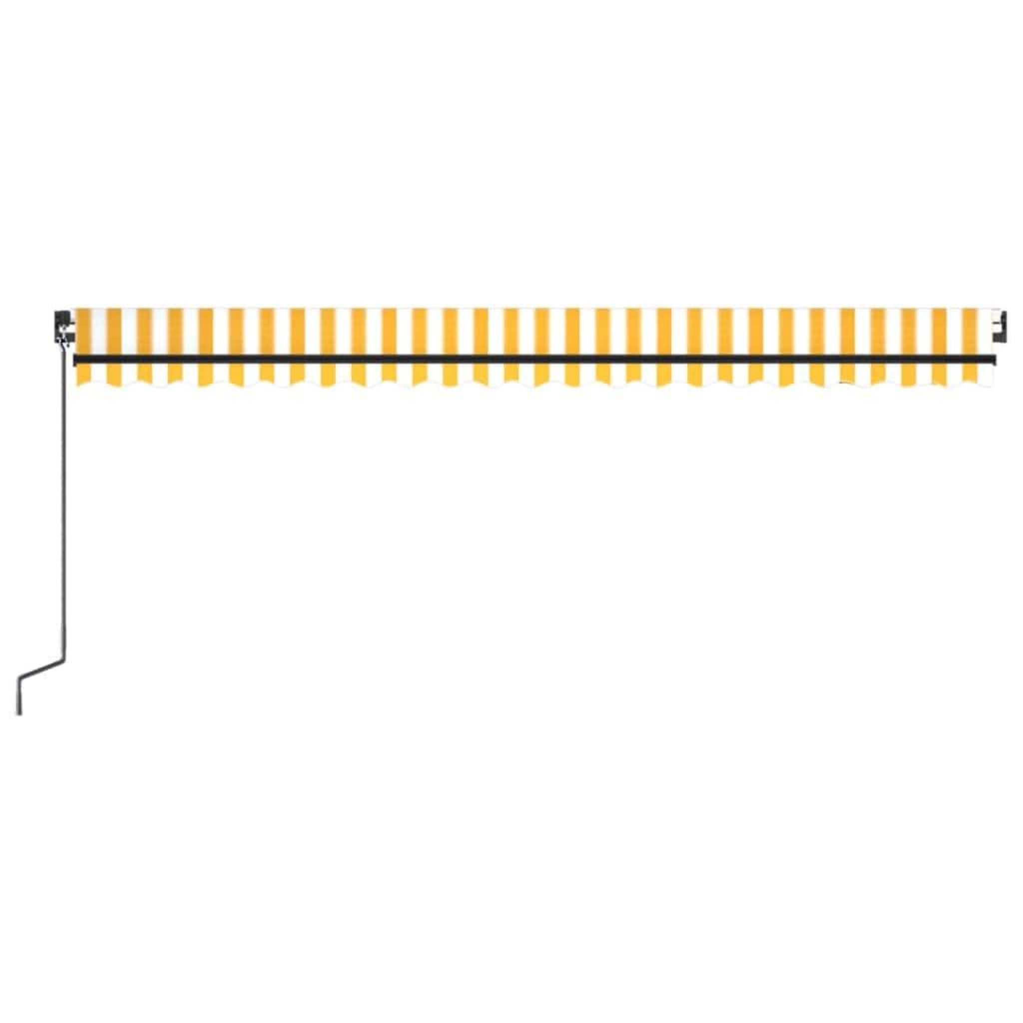 Voir la diapositive 4 : VIDAXL Auvent manuel retractable avec LED 500x300 cm Jaune et blanc