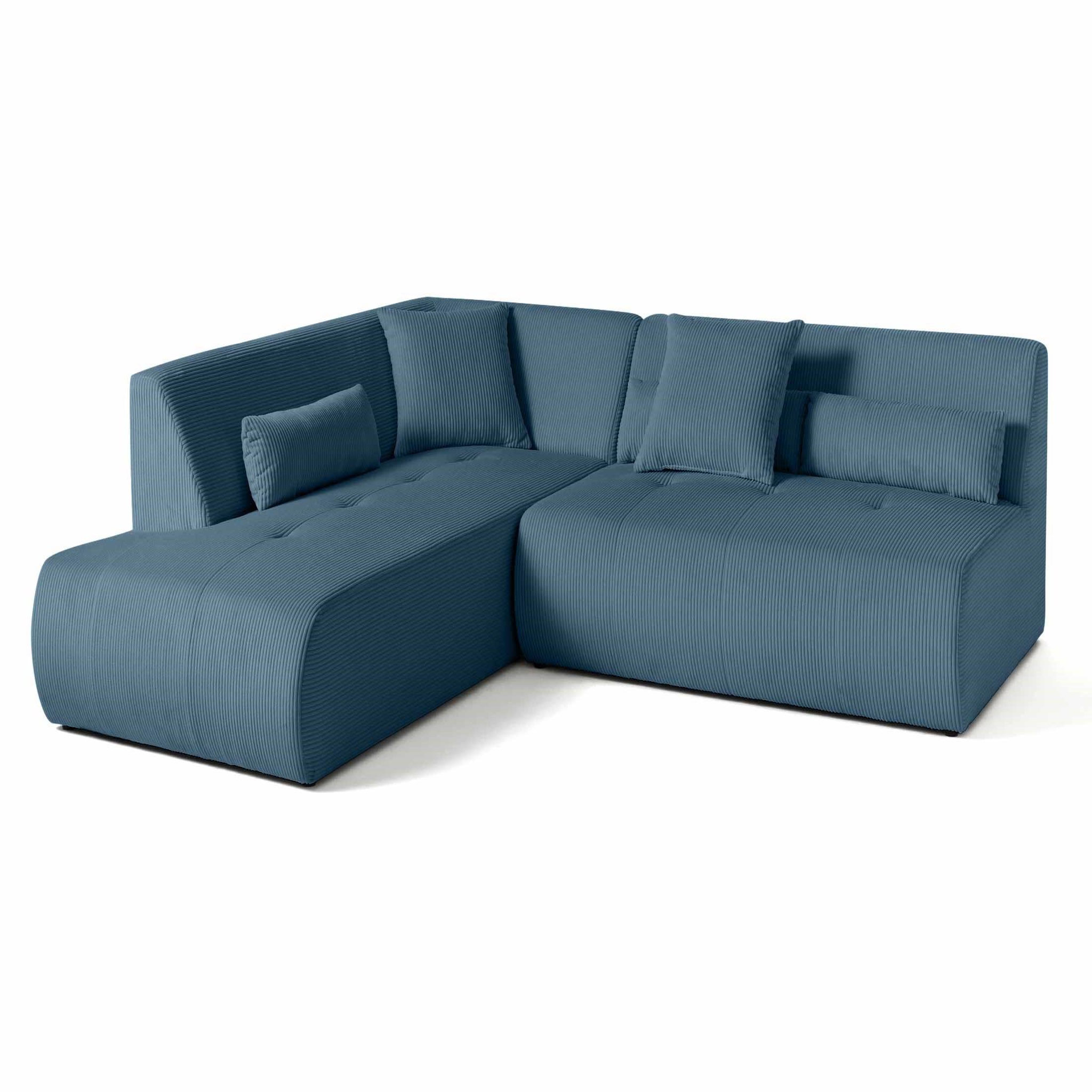 Voir la diapositive 2 : LISA DESIGN Onyx - canapé modulable d'angle gauche - 5 places - en velours côtelé