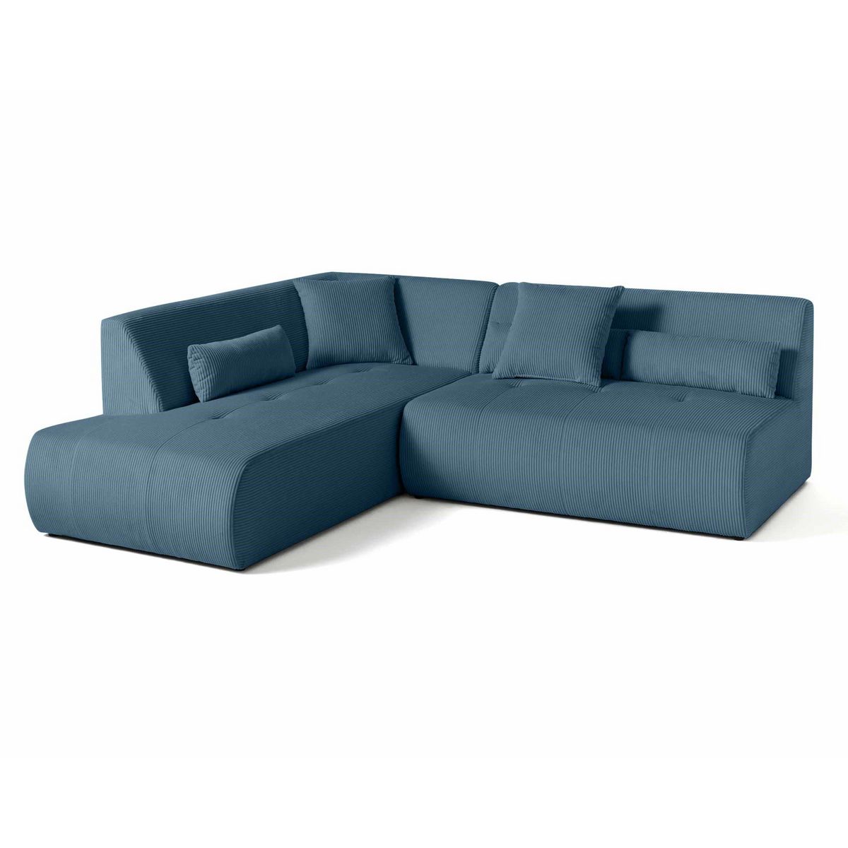 LISA DESIGN Onyx - canapé modulable d'angle gauche - 5 places - en velours côtelé