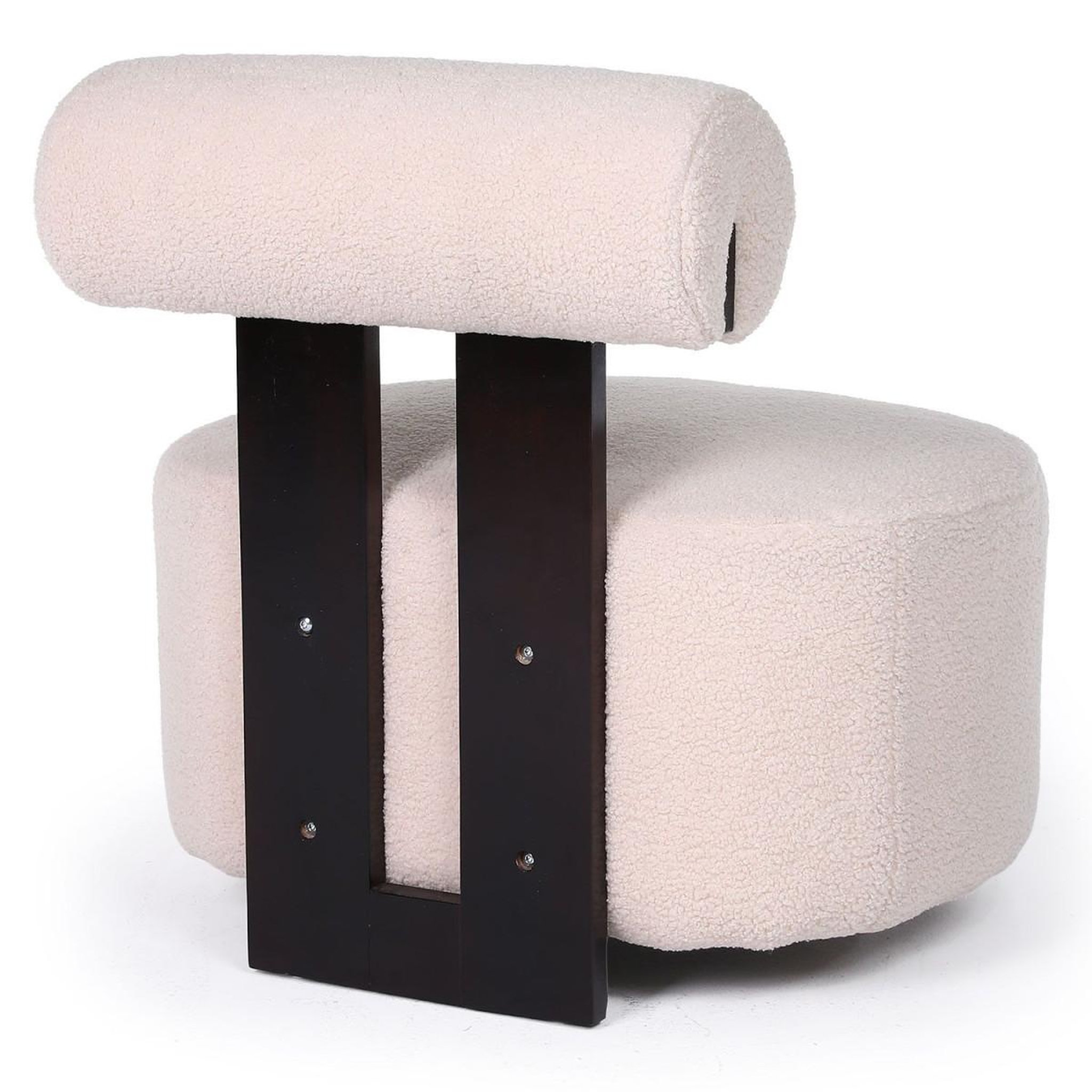 Voir la diapositive 4 : Paris Prix Fauteuil design en tissu bouclette  jasper  73cm beige
