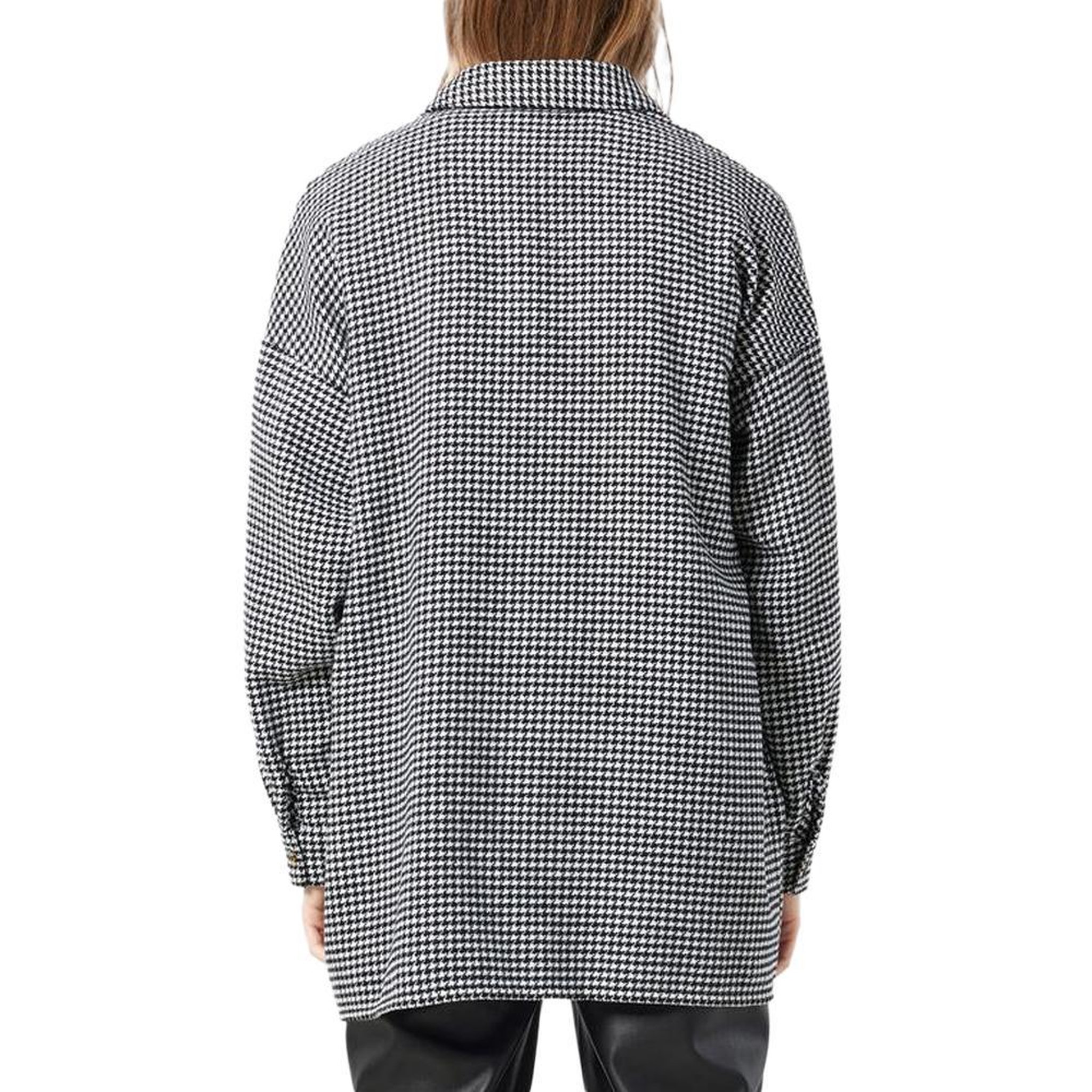 Voir la diapositive 3 : NOISY MAY Surchemise noir/blanc pied de poule femme noisy may flanny