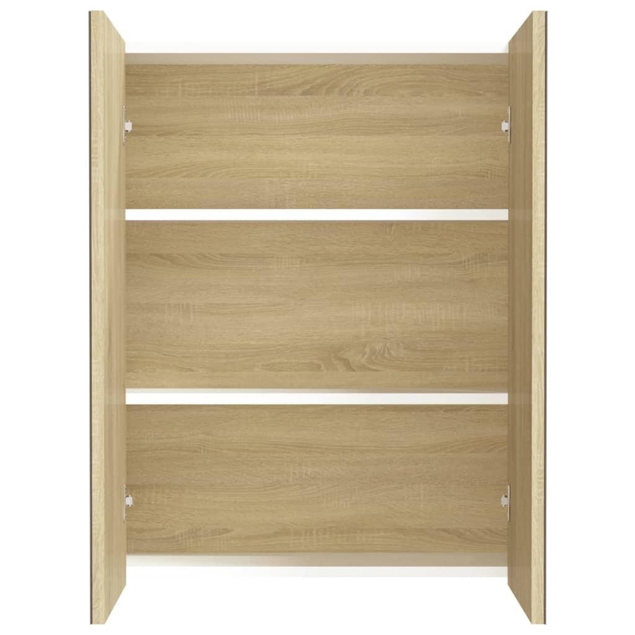 Voir la diapositive 3 : VIDAXL Armoire a miroir de salle de bain 60x15x75cm MDF Blanc et chene