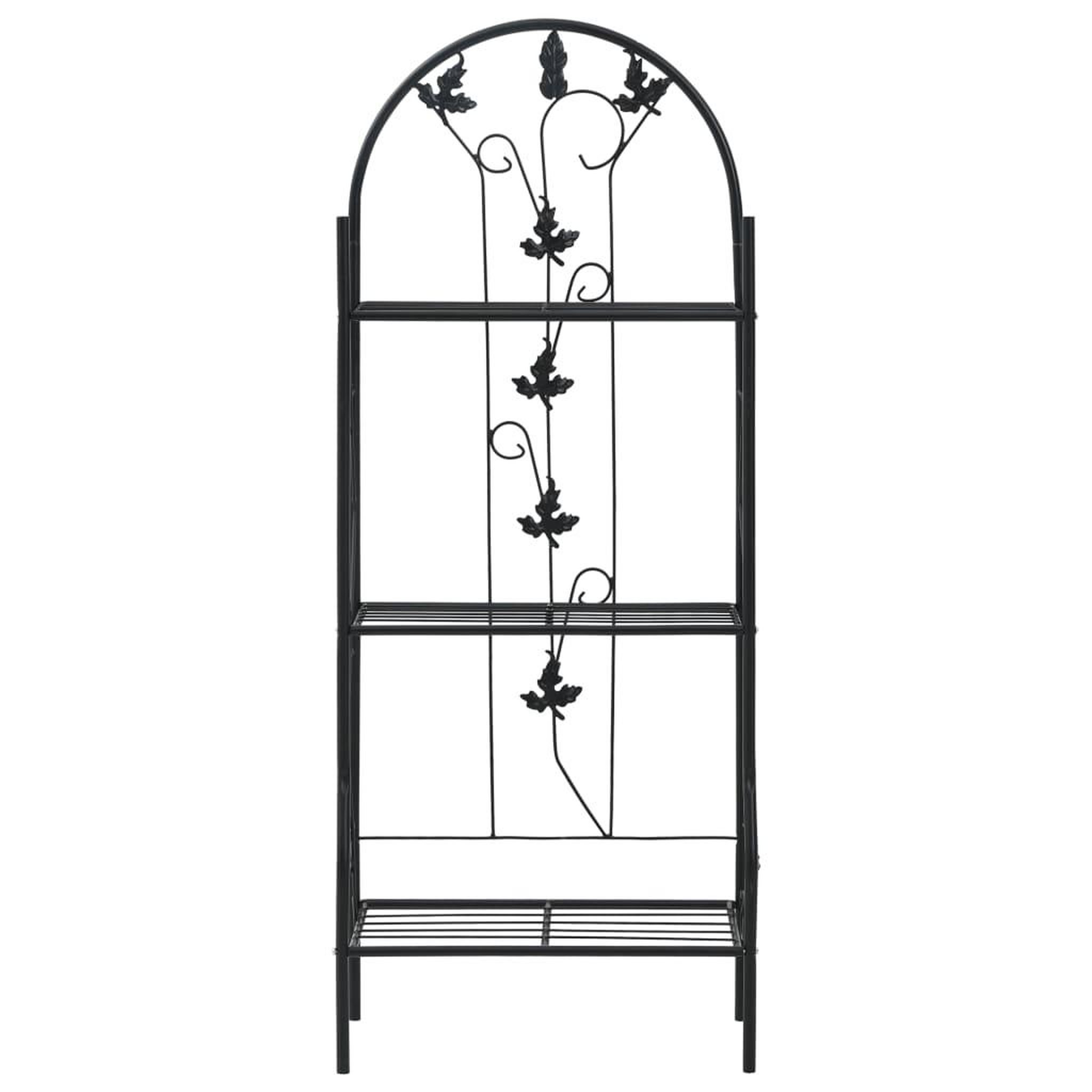 Voir la diapositive 2 : VIDAXL Support a plantes 3 niveaux noir 52x28x128 cm fer