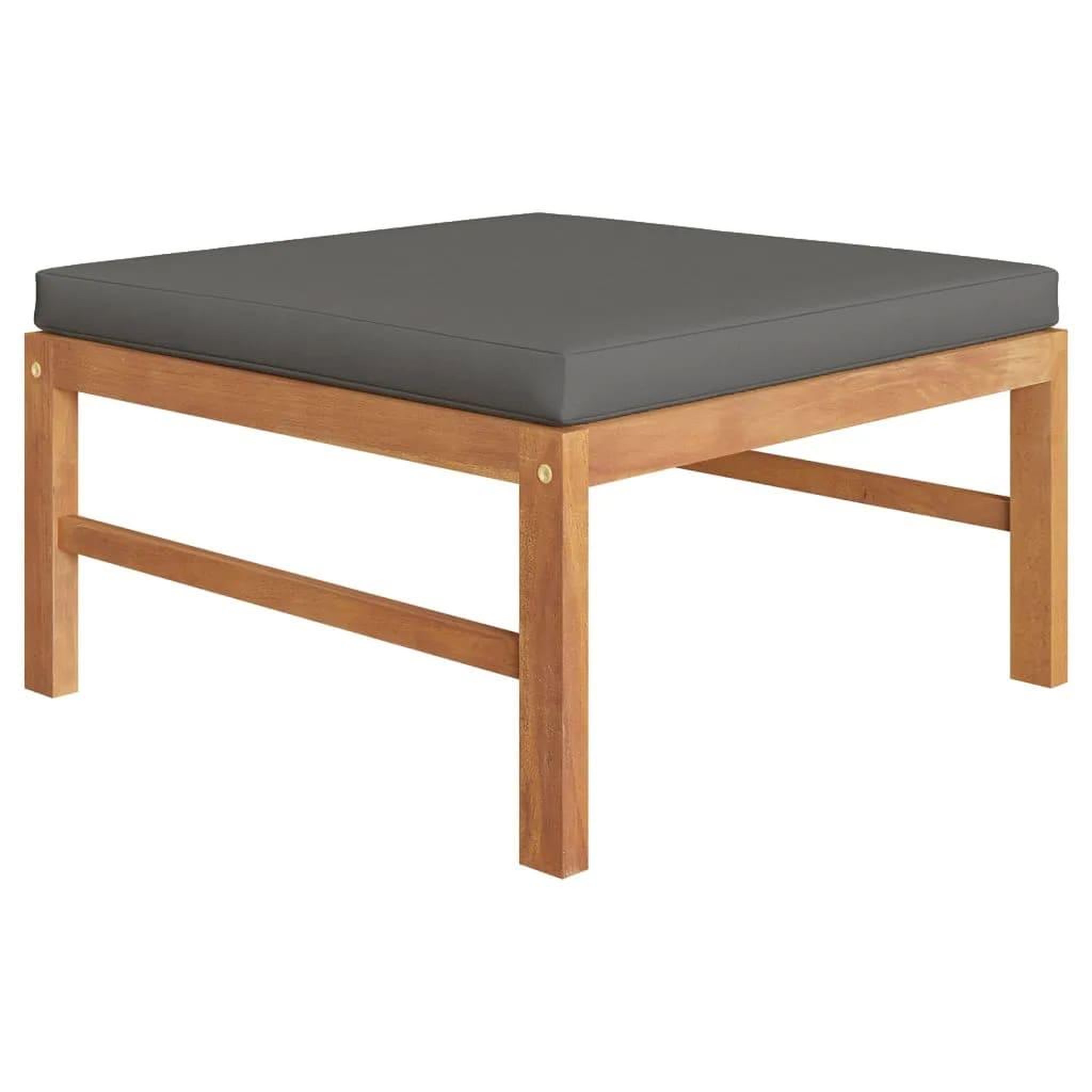Voir la diapositive 4 : VIDAXL Salon de jardin 4 pcs avec coussins gris Bois de teck solide