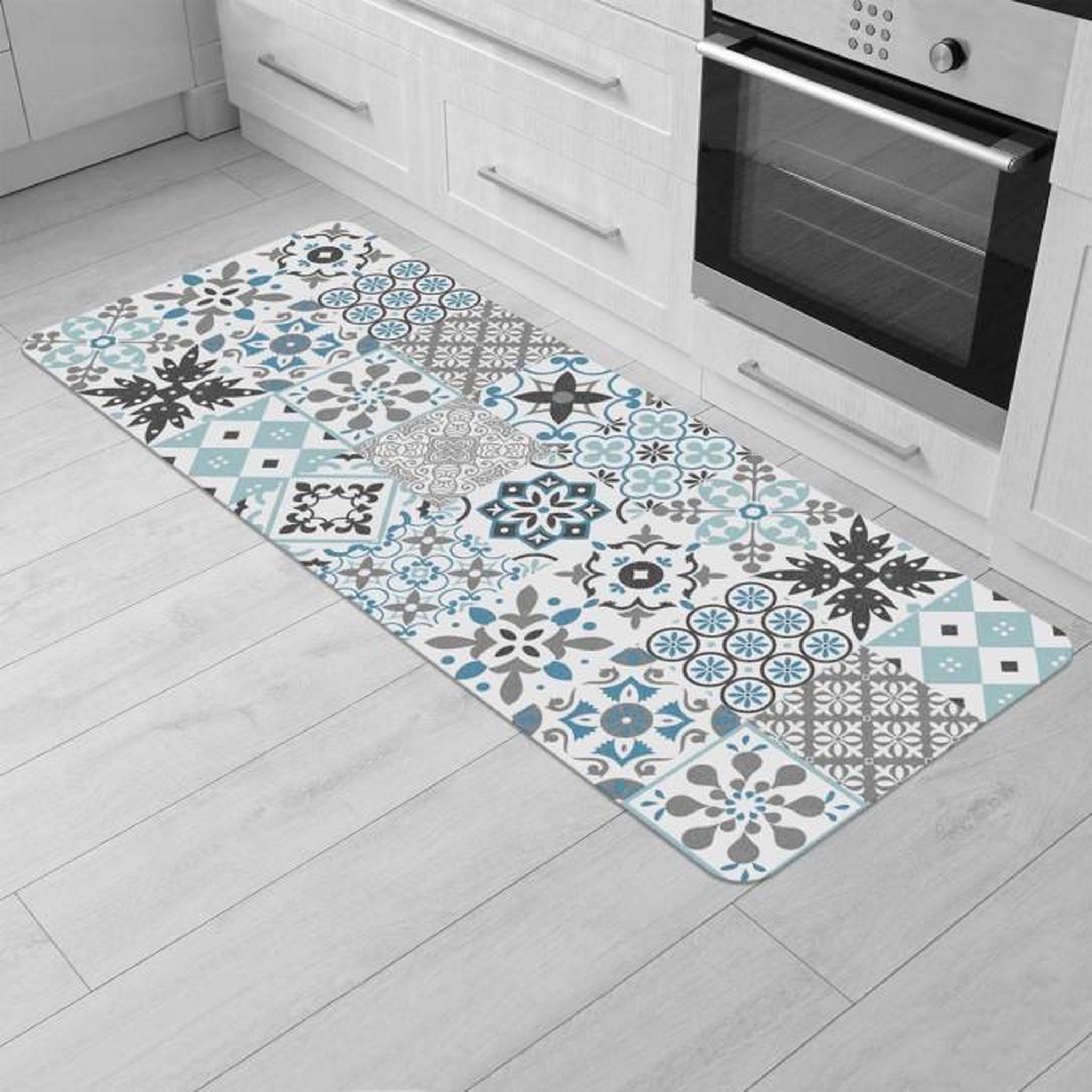 Voir la diapositive 2 : Paris Prix Tapis Déco Rectangle  Salou  45x120cm Bleu
