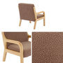 Voir la diapositive 5 : SWEEEK Fauteuil scandinave enfant en bois et tissu bouclette marron