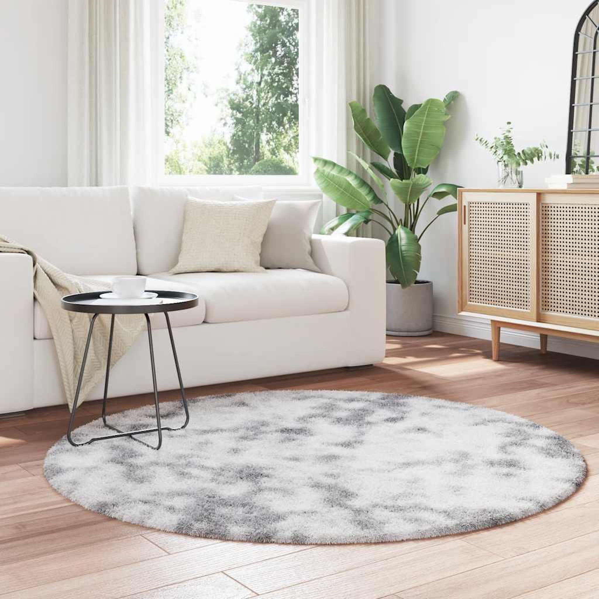 Voir la diapositive 3 : VIDAXL Tapis Shaggy a poils longs NAVARRA gris clair 160x160 cm