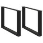 Voir la diapositive 1 : VIDAXL Pieds de table basse forme de U 2 pcs noir 60x(42-43) cm acier