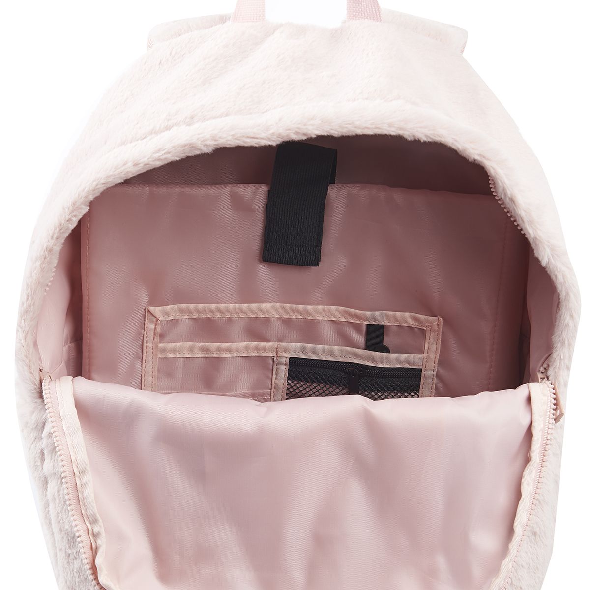 YOUNG'S ATTITUDE Sac à dos rose effet fourrure avec compartiment pour ordinateur