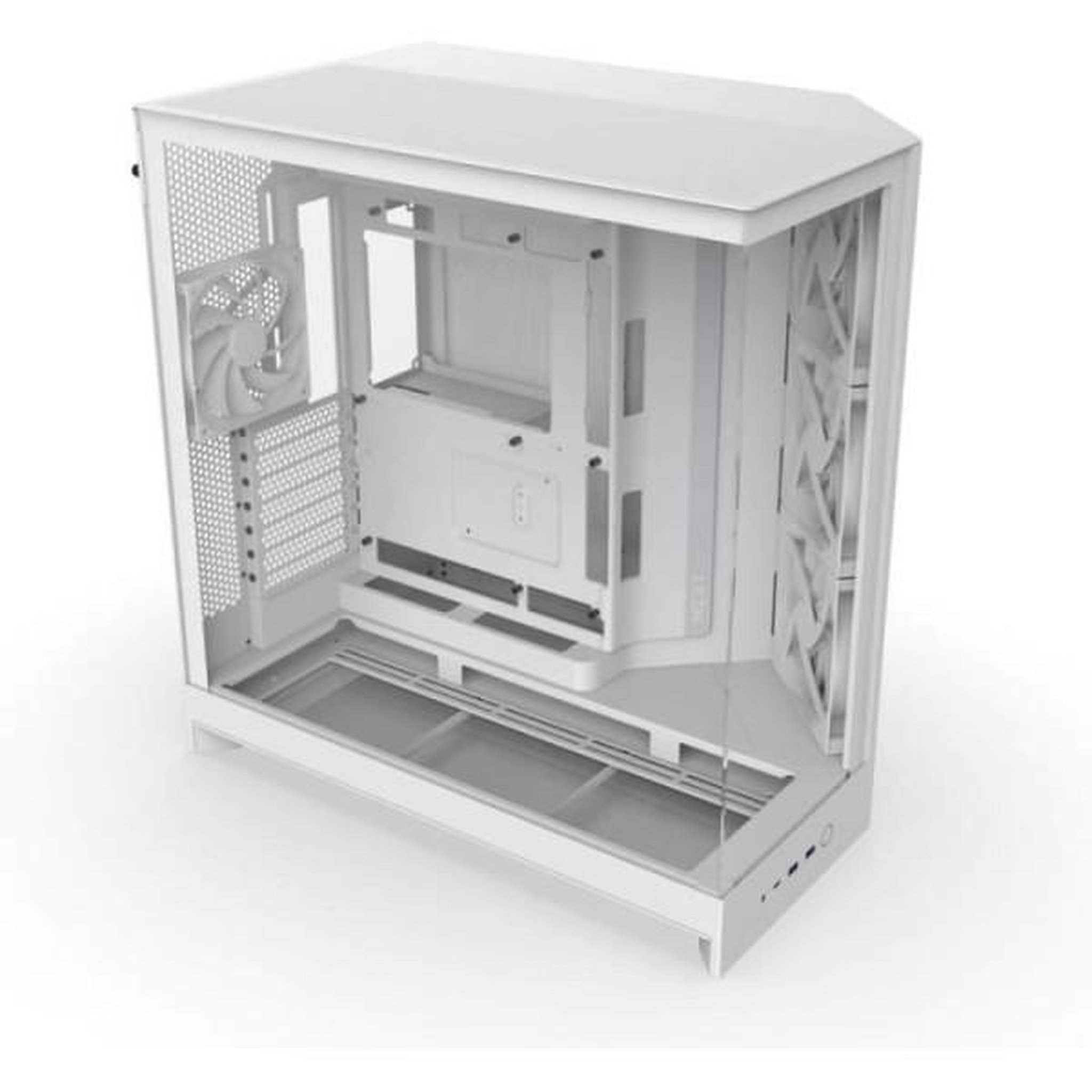 Voir la diapositive 2 : NZXT Boitier moyen-tour - NZXT - H9 Flow - Double chambre - Panneaux mesh - Verre trempé