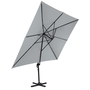 Voir la diapositive 4 : ID MARKET Parasol déporté inclinable rotatif 360 CALVI gris clair 3x4 M avec housse