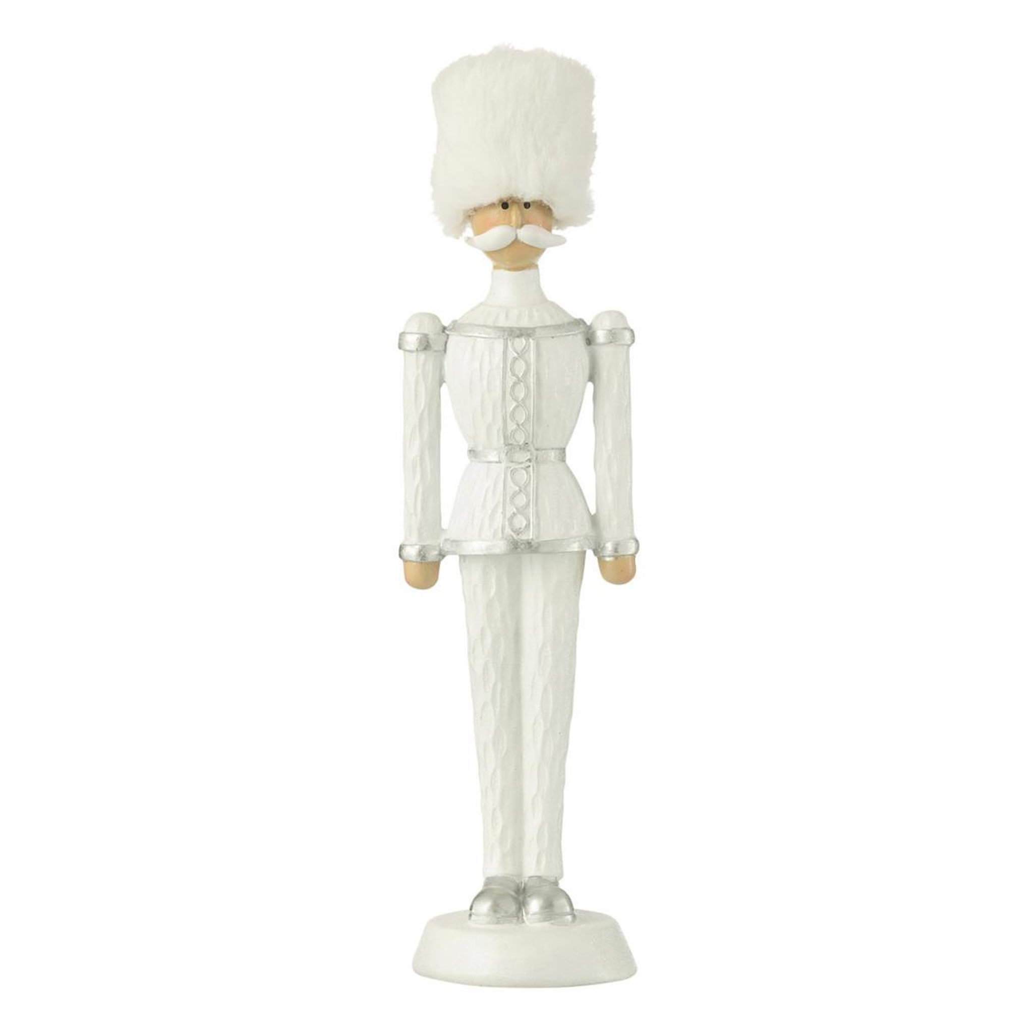 J-LINE Casse-noisette à paillettes  chapeau  32cm blanc