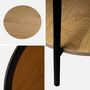 Voir la diapositive 5 : SWEEEK Table basse / d'appoint ronde 52 x 52 cm effet bois et métal noir. 2 plateaux dont un en verre trempé