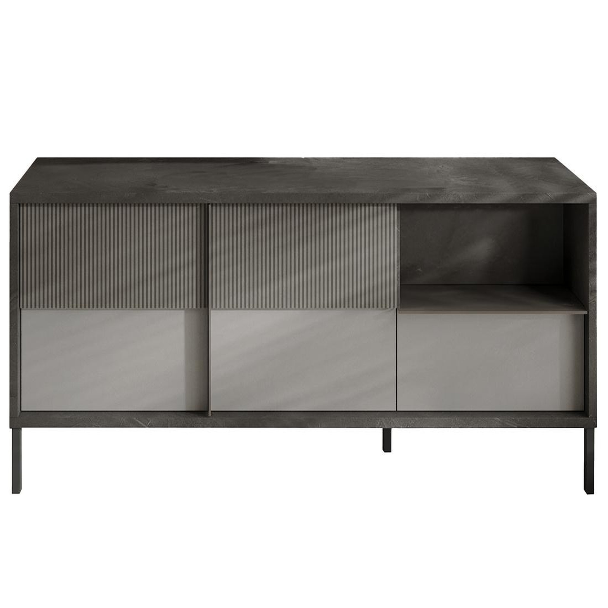 Voir la diapositive 2 : BEST MOBILIER Jules - meuble tv - 2 portes et 1 tiroir - 156 cm