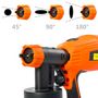 Voir la diapositive 3 : VIDAXL Pistolet a peinture electrique et 3 tailles de buses 500W 800ml