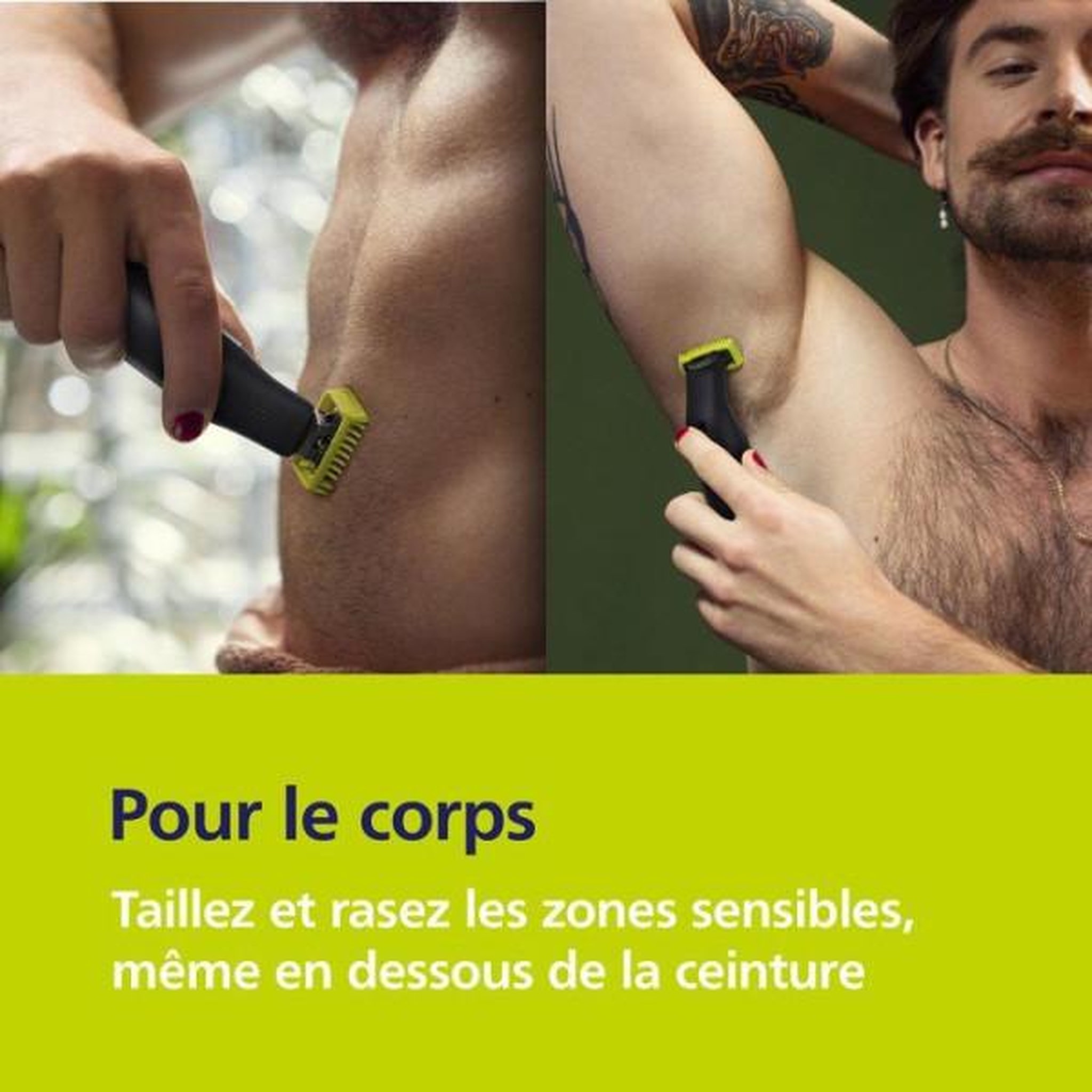 Voir la diapositive 3 : Philips Rasoir - Tondeuse Electrique  barbe & corps - PHILIPS - OneBlade Pro 360 - 2 lames - Sabot 14-en-1 - Autonomie 90 min