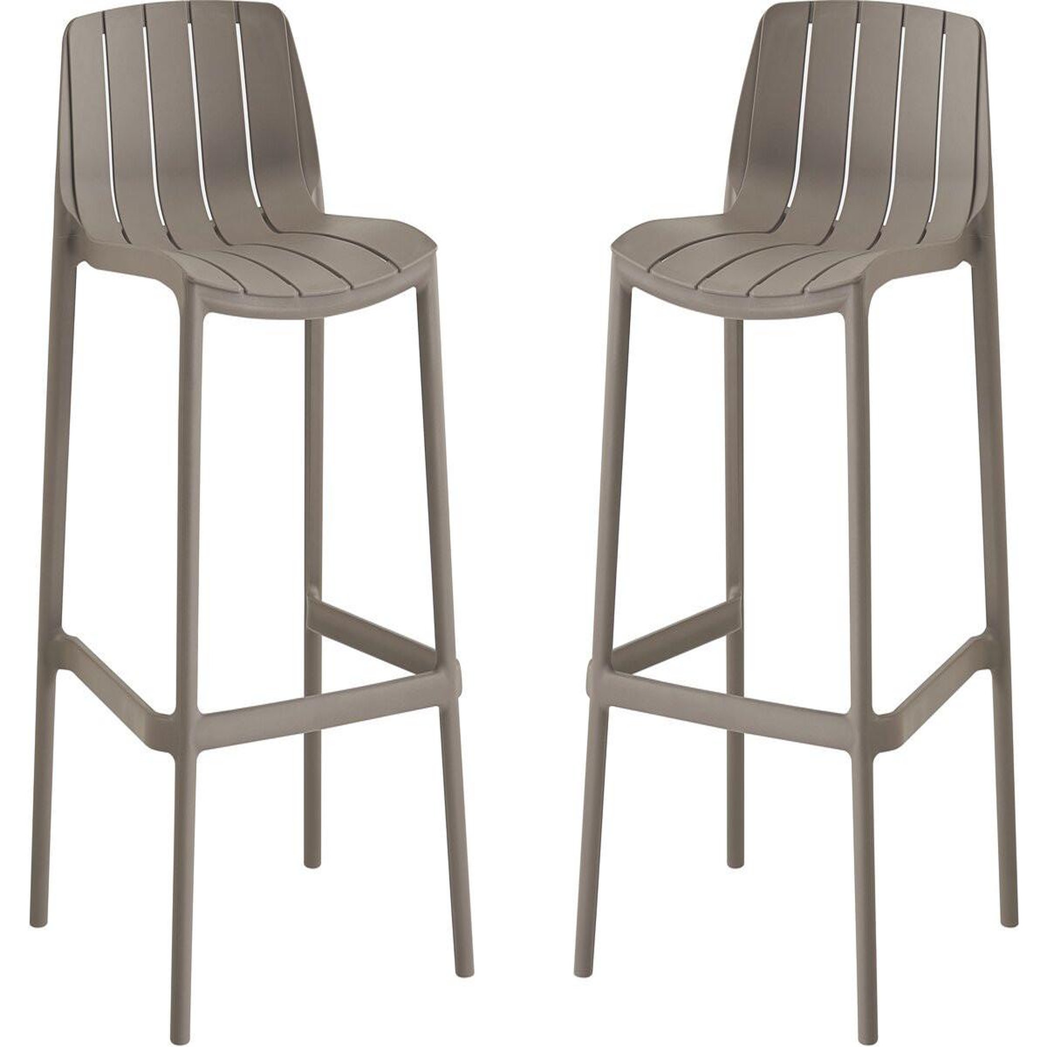Habitat et Jardin Lot de 2 chaises hautes de jardin empilable  vaena  - taupe