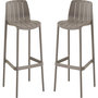 Voir la diapositive 1 : Habitat et Jardin Lot de 2 chaises hautes de jardin empilable  Vaena  - Taupe